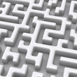 Illustration: 3d white maze close up 3d white maze close up
