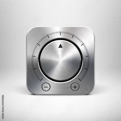 Vector: Technology Icon with Metal Textured Knob Technology Icon with Metal Textured Knob