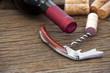 Weinflasche und Korkenzieher - Wine bottle and corkscrew
