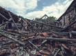 collapsed building