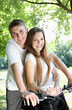Travellers on a bicycle