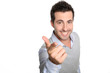 Handsome man pointing hand towards camera