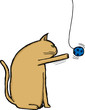 Vector: Cat Playing with Toy Cat Playing with Toy