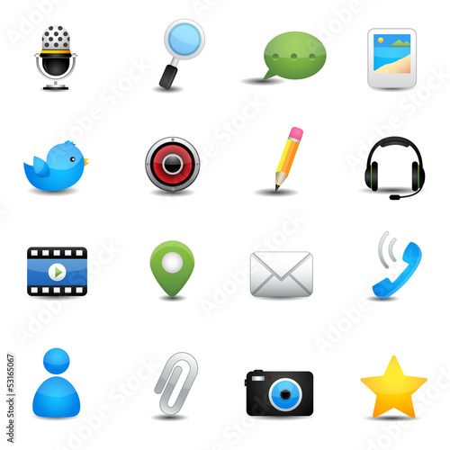 Vector: Chat application and social media icons Chat application and social media icons