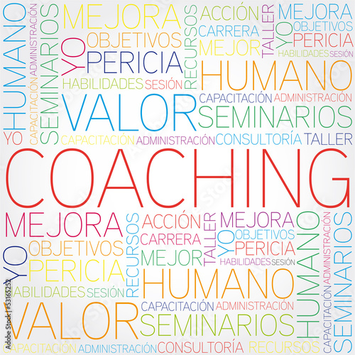 Vector: Coaching concept related words in tag cloud Coaching concept related words in tag cloud