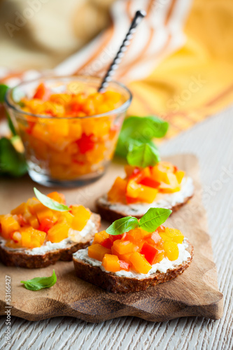 Photo: toast with pumpkin chutney toast with pumpkin chutney