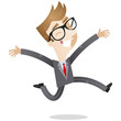 Businessman, jumping, happy, joyful, celebrating