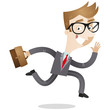 Businessman, running, busy, eager, briefcase