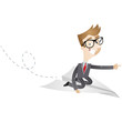 Businessman, paper plane, pointing, career, future