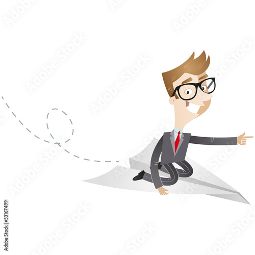 Vector: Businessman, paper plane, pointing, career, future Businessman, paper plane, pointing, career, future