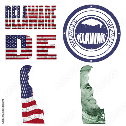 Illustration: Delaware state collage Delaware state collage