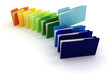 Illustration: 3d colorful folders on white background 3d colorful folders on white background