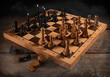 Chess battle black and white