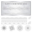 Silver Gift certificate / Voucher / Coupon template. Pattern