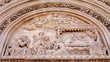 canvas print picture - Madrid - Detail of Nativity scene on church San Jeronimo