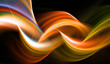 Illustration: Abstract bright orange wves on black background Abstract bright orange wves on black background
