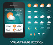 Set of weather icons for web and mobile, vector