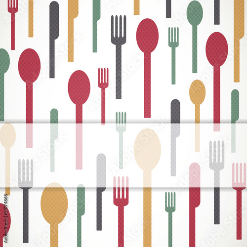 Vector: Vector Illustration of an Background with Abstract Cutlery Vector Illustration of an Background with Abstract Cutlery