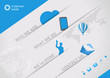 Website corporative design template. Tablet pc interface.