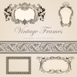 Vector: Vintage vector frames with border. Retro design template. Vintage vector frames with border. Retro design template.