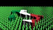 Italy map flag with many abstract people animation