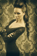 fashion girl with creative hair-style