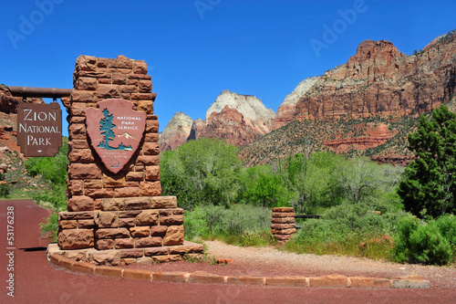 Photo: main entrance, Zion National park, Utah, United states main entrance, Zion National park, Utah, United states