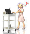 rendered image depicting a kind nurse