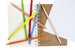 Note paper with pencil on notebook