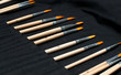 Artist paint brushes in a bag