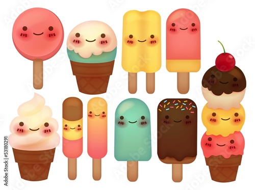 Vector: Set of Lovely Ice Cream - Vector File EPS10 Set of Lovely Ice Cream - Vector File EPS10