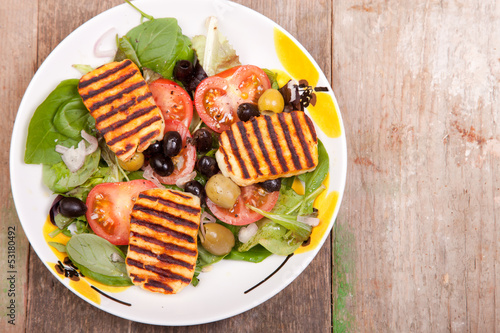 Photo: salads with hallouumi cheese salads with hallouumi cheese