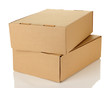 Photo: Parcels boxes, isolated on white Parcels boxes, isolated on white