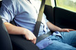 Putting on safety belt