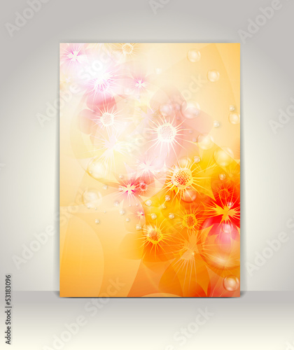 Vector: Flyer or brochure template, flower colorful design Flyer or brochure template, flower colorful design