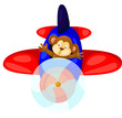 monkey flying airplane