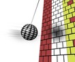 distruzione con sfera in acciaio
