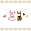 Hanging Octoberfest Symbols Beige Background