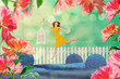Photo: beautiful woman in fairy garden beautiful woman in fairy garden