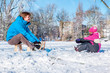 Photo: Dad and daughter in winter park Dad and daughter in winter park