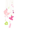 Vektor: Hanging Baby Symbols Girl Hanging Baby Symbols Girl