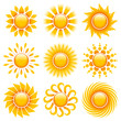 canvas print picture - Set Of Sun Icons Orange