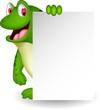 frog cartoon with blank sign