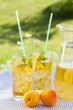 cold summer drinks in garden