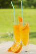 cold summer drinks in garden