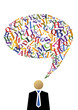 Person with bubbles for dialog
