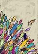 plumas de colores