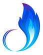 Vector: Abstract blue fire flames icon Abstract blue fire flames icon