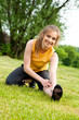 healthy young woman stretching before Fitness and Exercise