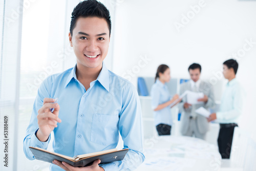 Photo: Cheerful manager Cheerful manager